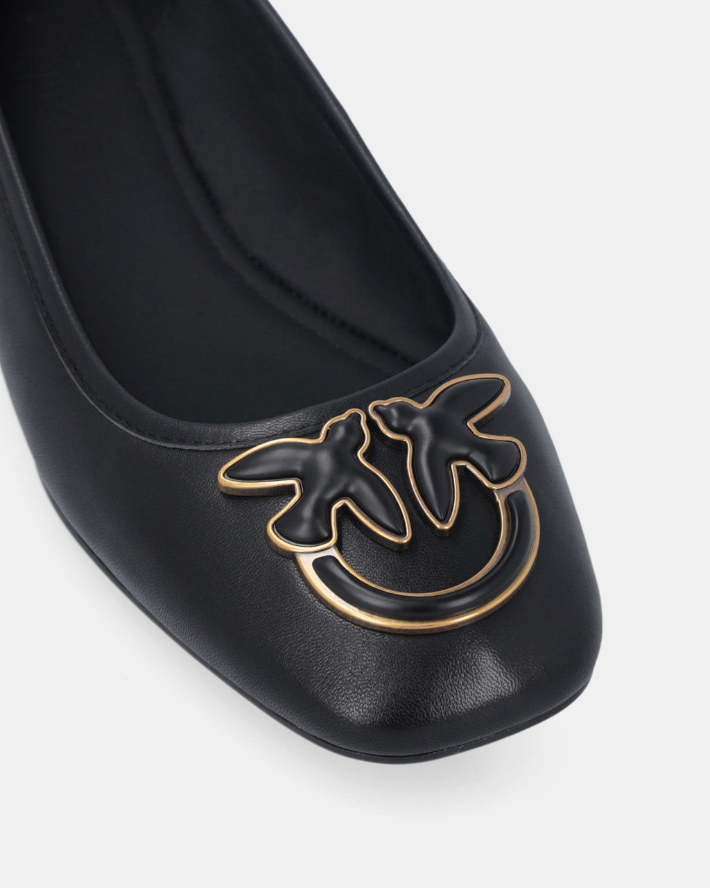 Flat nappa leather ballet flats with Love Birds logo