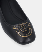 Flat nappa leather ballet flats with Love Birds logo