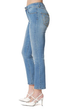 JEANS CINDY_25 VITA MEDIA CON STRASS GOLD TASCHE 5 TS CIGARETTE FIT DENIM