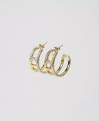 Earrings with Oval T chain and rhinestones