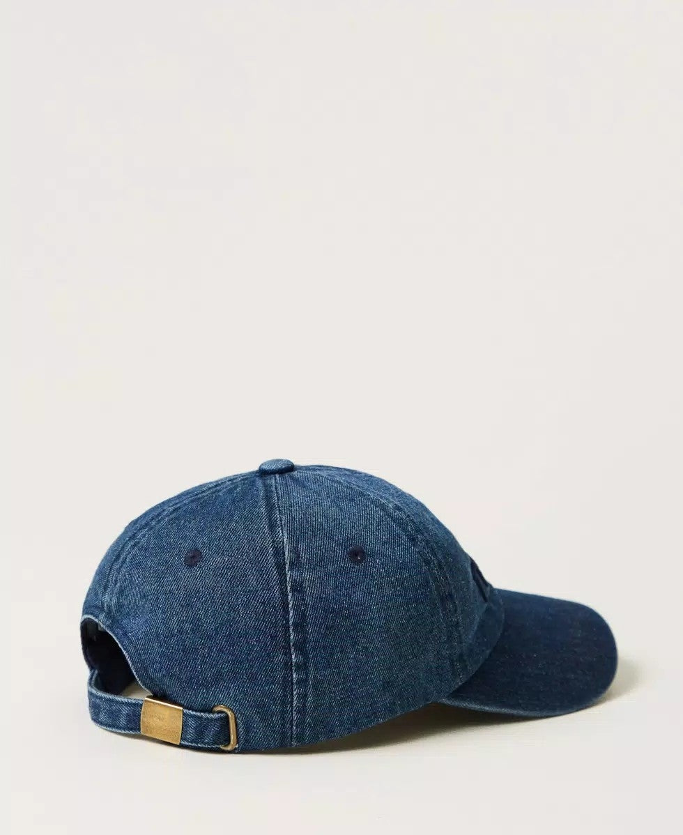 Denim baseball cap with logo
