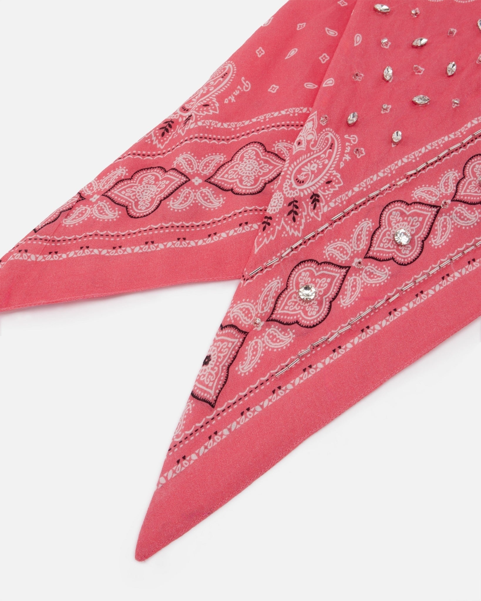 Cotton bandana with crystal embroidery