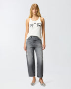 Grey denim balloon-fit jeans