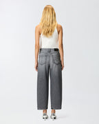 Grey denim balloon-fit jeans