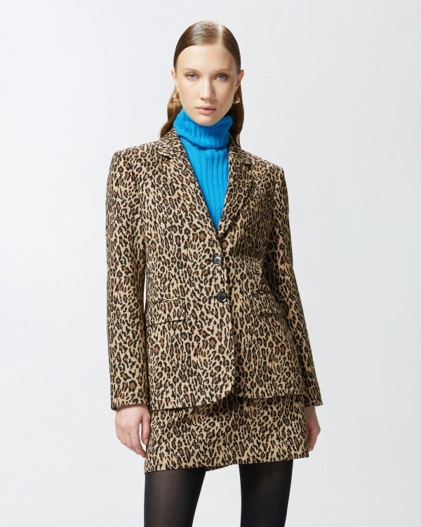 Blazer monopetto fantasia maculata