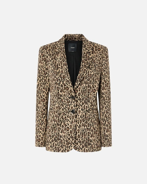 Blazer monopetto fantasia maculata