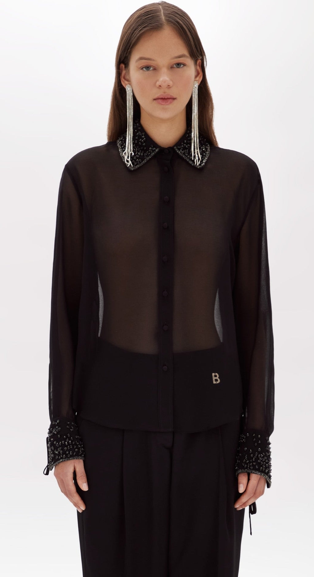 Shirt in Emobroidered Georgette