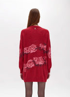 Wool Blend JacQuard Maxi Cardigan