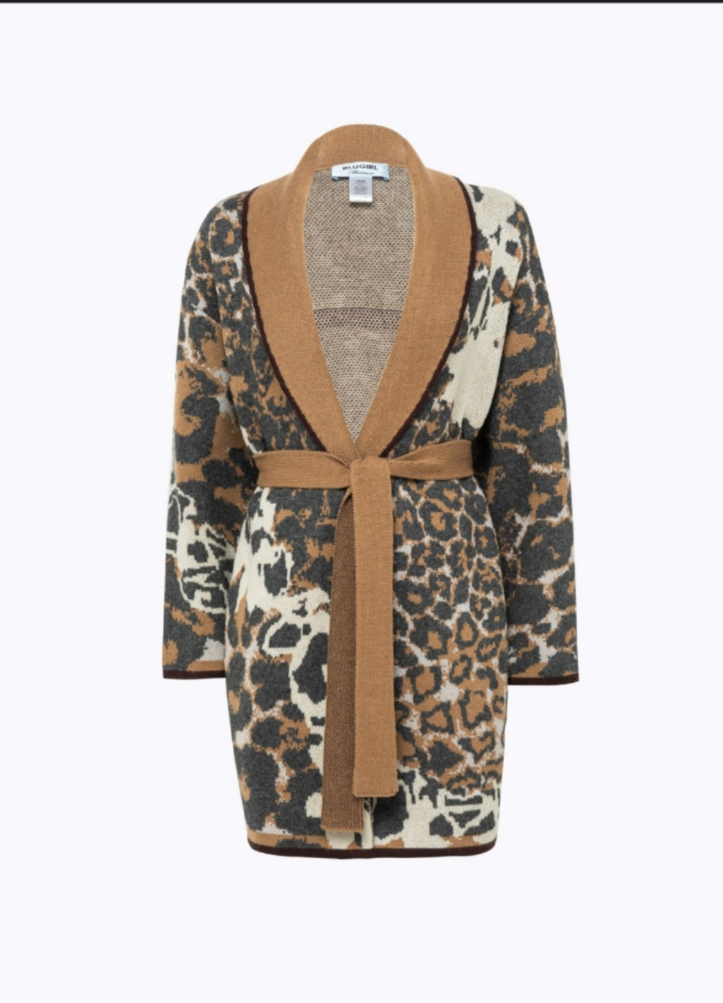 Jacquard Wool Blend Cardigan